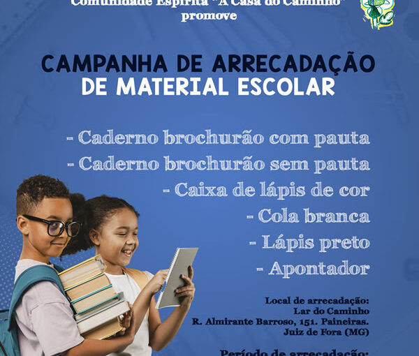 Campanha de arrecadação de material escolar