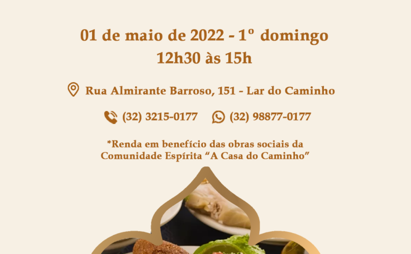 Retorno do almoço árabe no formato presencial